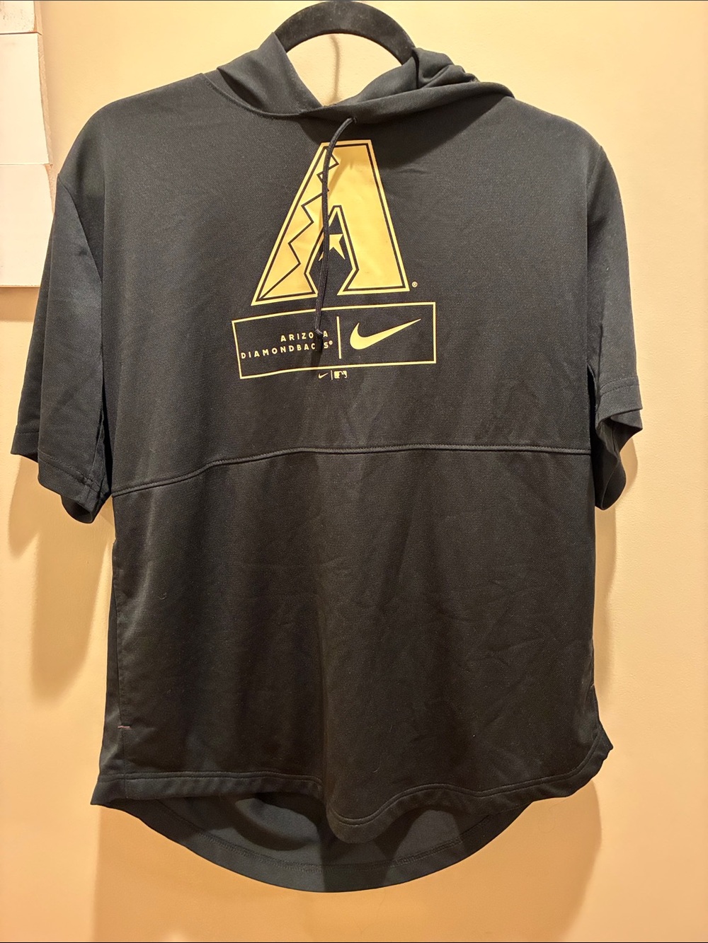 Nike Black Short-Sleeve Hoodie with Gold Arizona 'A' Logo
